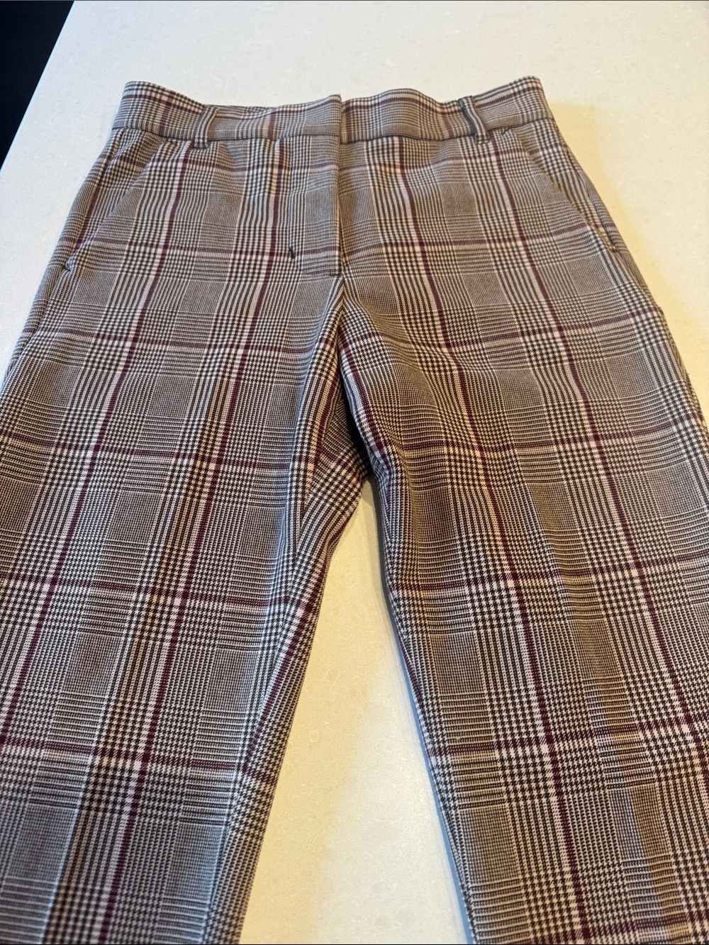 Velvet by Graham & Spencer Plaid Straight-Leg Pants in Brown and rust